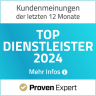 Provenexpert-Auszeichnung als TOP Dienstleister 2024.